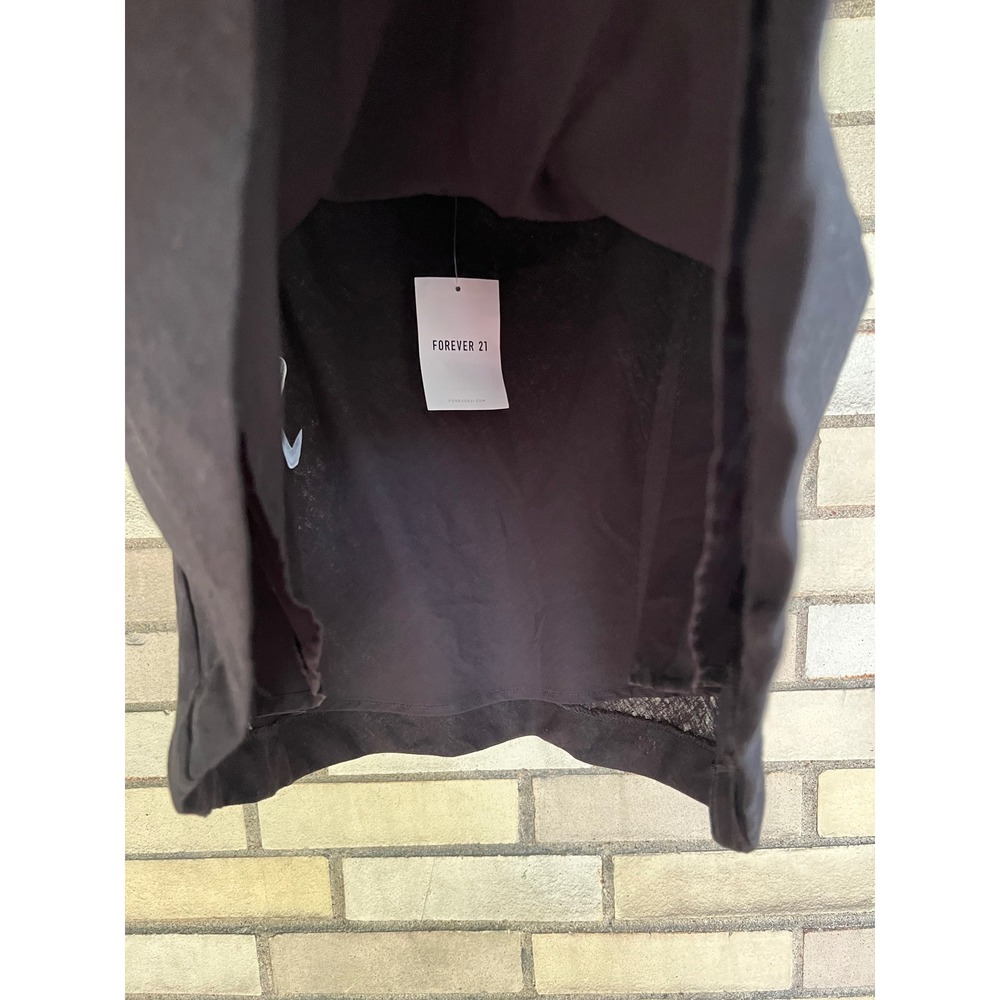 Forever 21 Black Linen Blend Strapless Cutout Back Mini Dress Size Medium - Picture 7 of 9